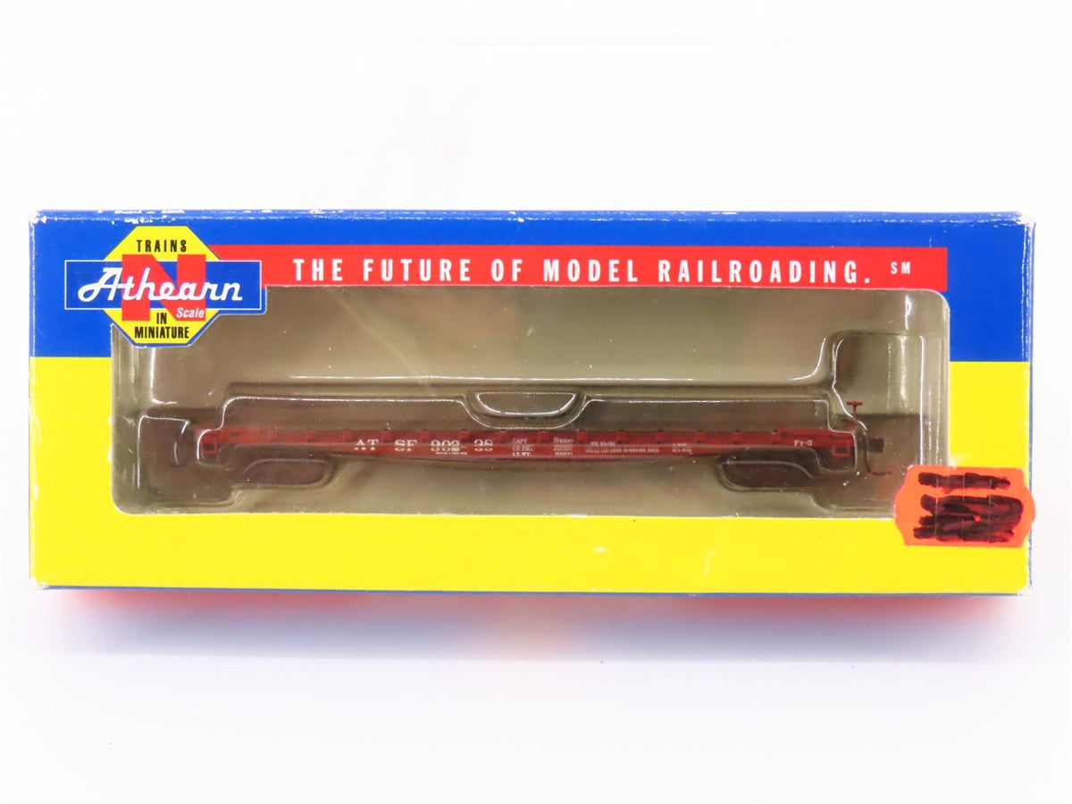 N Scale Athearn 10832 ATSF Santa Fe Railroad 53&#39; Flat Car #90238