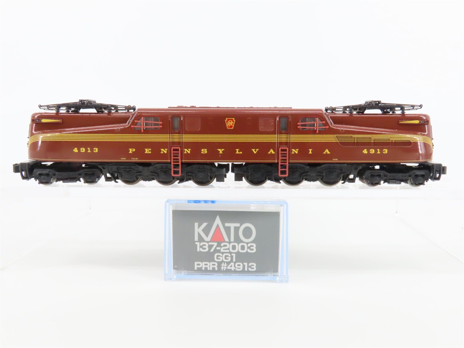 N Scale KATO 137-2003 PRR "Tuscan Red 5-Stripe" GG1 Electric #4913 - DCC Ready