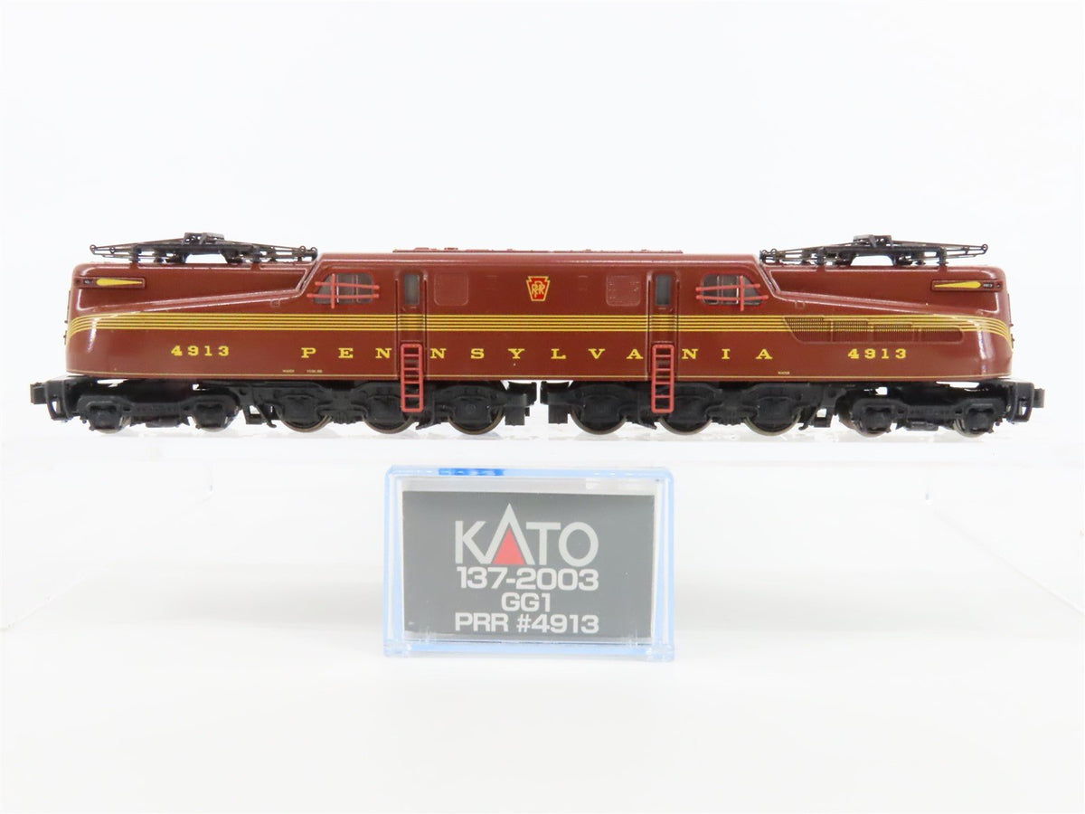 N Scale KATO 137-2003 PRR &quot;Tuscan Red 5-Stripe&quot; GG1 Electric #4913 - DCC Ready