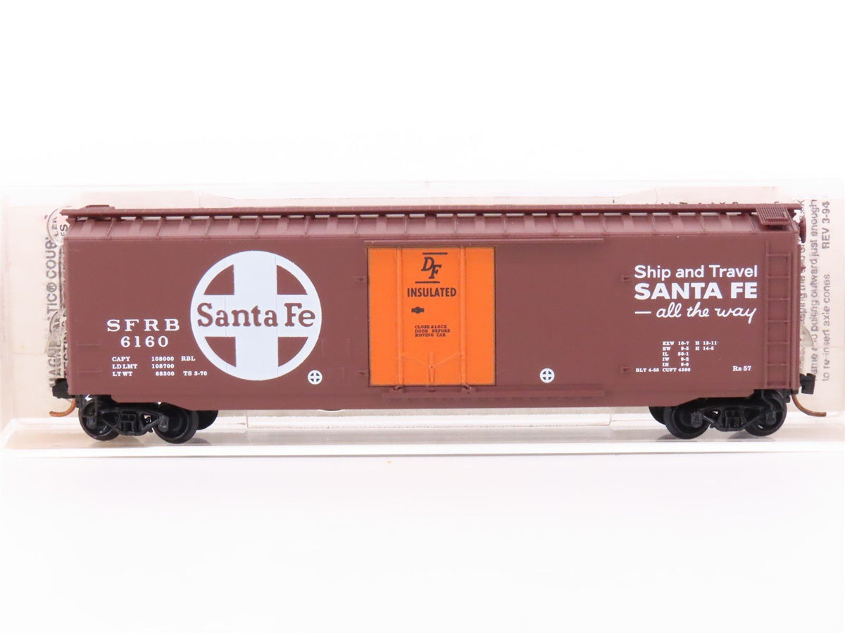 N Scale Micro-Trains MTL 32050/2 SFRB Santa Fe Railroad 50&#39; Box Car #6160