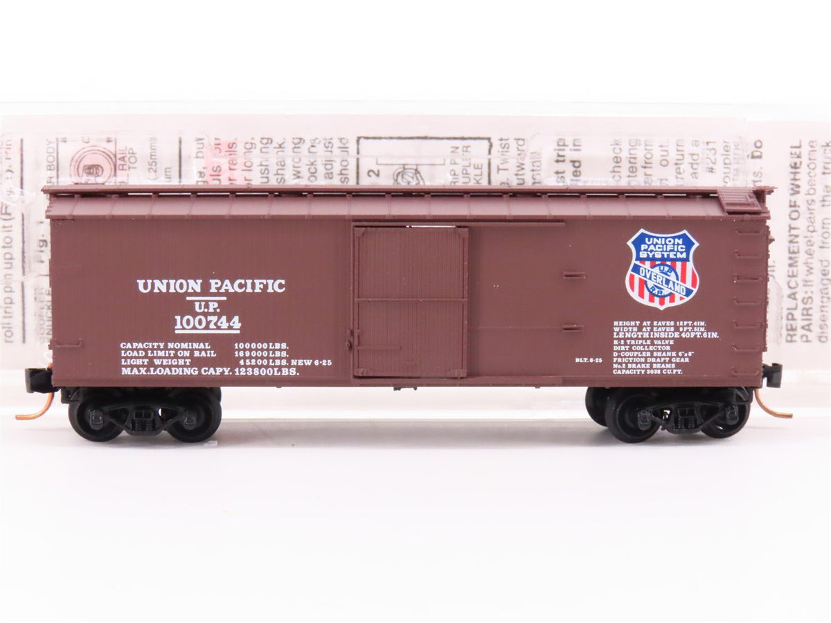 N Scale Micro-Trains MTL 39210 UP Union Pacific Railroad 40&#39; Box Car #100744