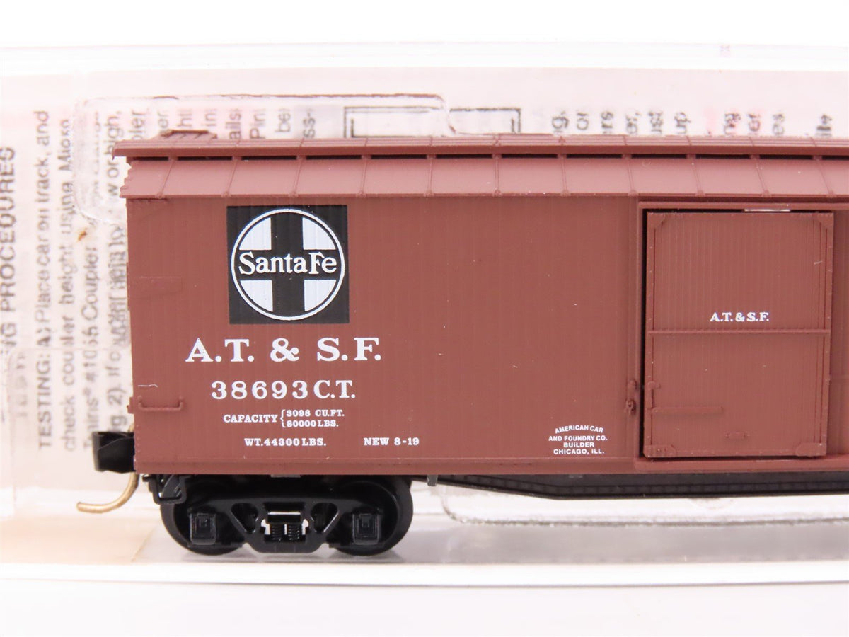 N Scale Micro-Trains MTL 39060 AT&amp;SF Santa Fe Railroad 40&#39; Wood Box Car #38693CT