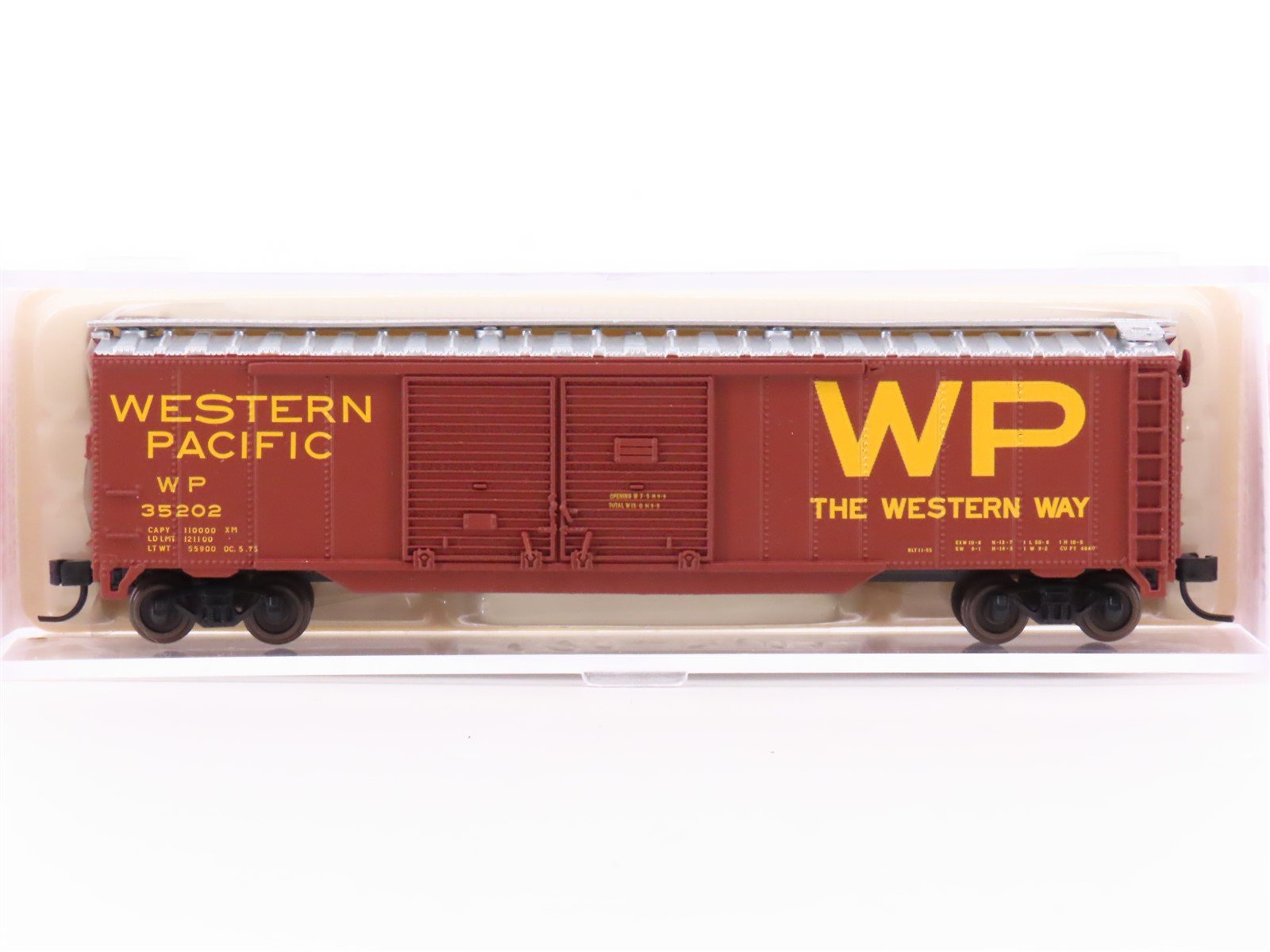 N Scale Atlas Trainman 36461 WP Western Pacific 50' Double Door Box Car #35202