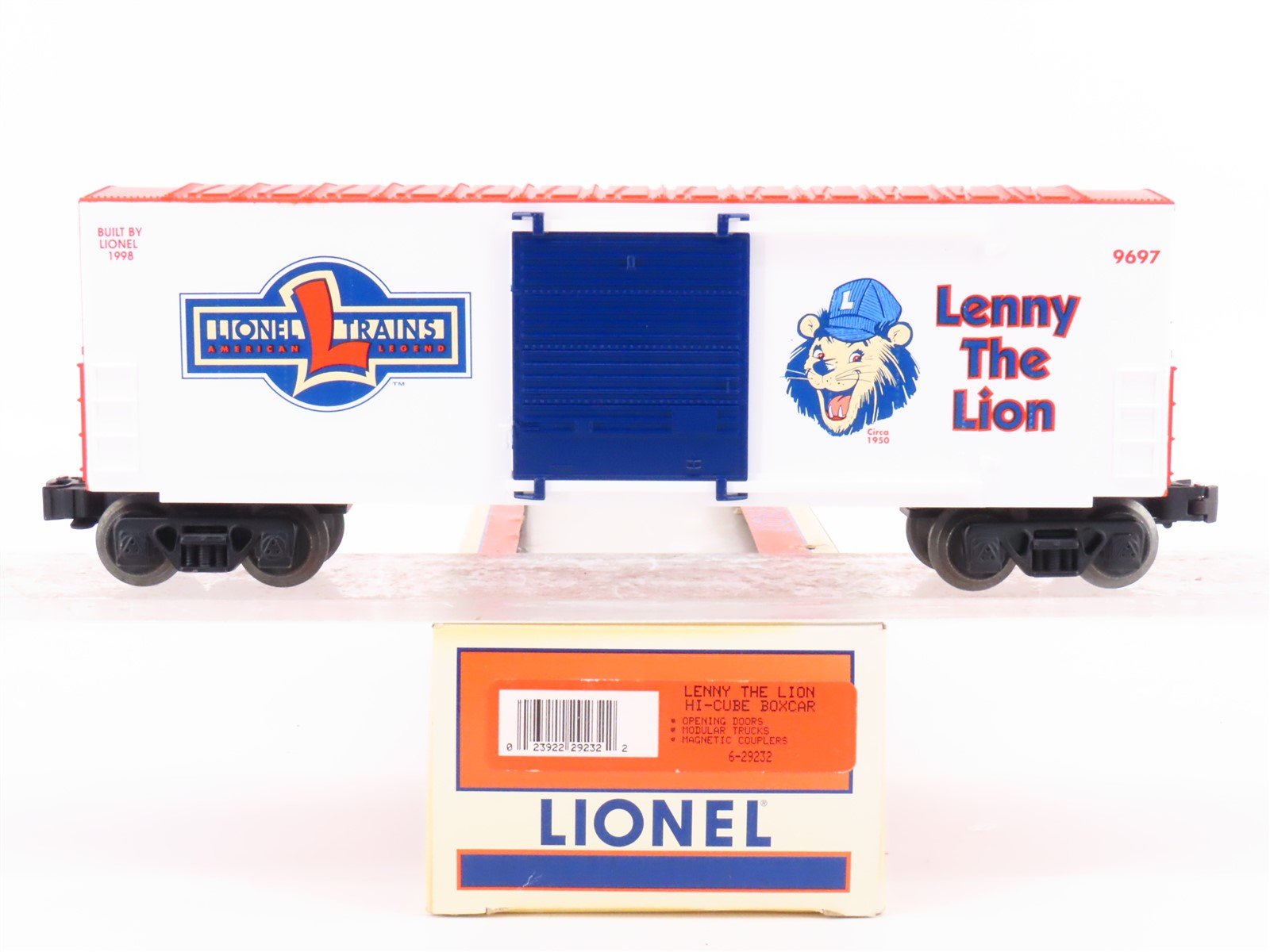 O Gauge 3-Rail Lionel 6-29232 Lenny The Lion Hi-Cube Single Door Box Car #9697