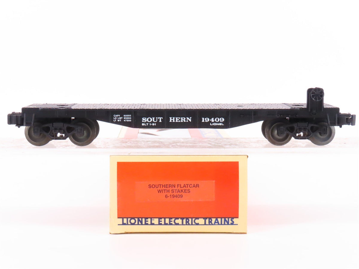 O Gauge 3-Rail Lionel 6-19409 SOU Southern Railway Flat Car #19409 w/ Stakes