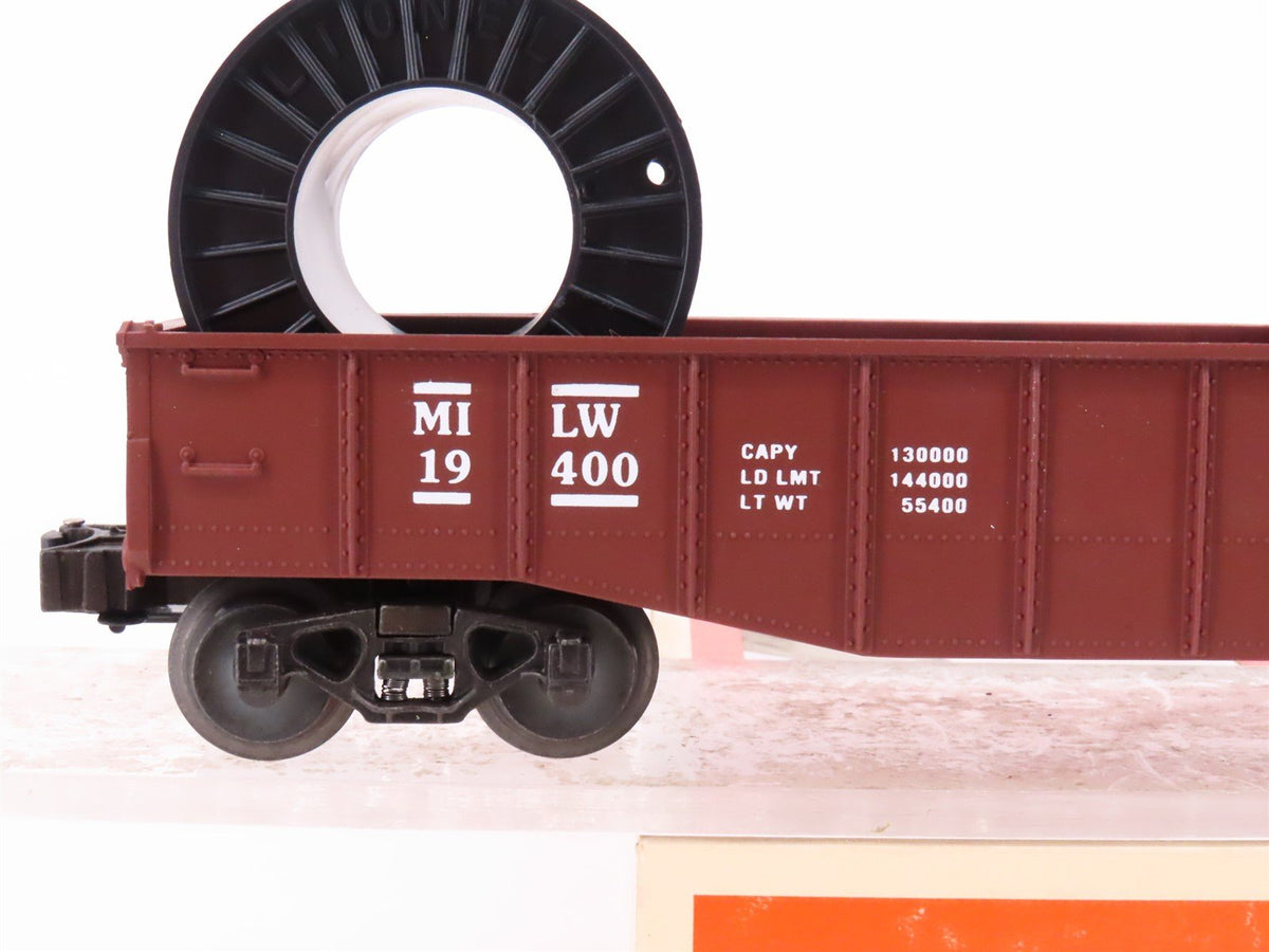 O Gauge 3-Rail Lionel 6-19400 MILW Milwaukee Road Gondola #19400 w/ Cable Reels