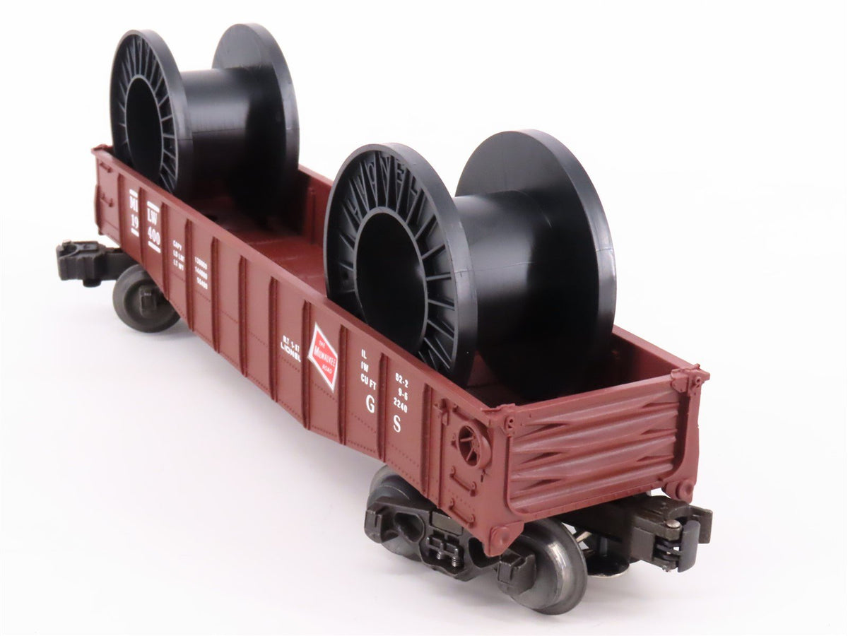 O Gauge 3-Rail Lionel 6-19400 MILW Milwaukee Road Gondola #19400 w/ Cable Reels