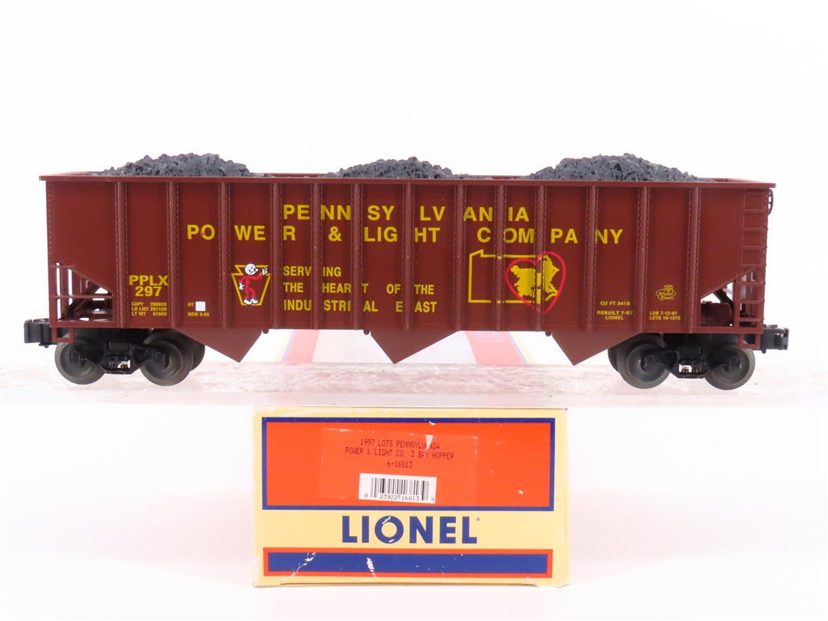 O Gauge 3-Rail Lionel 6-16813 PPLX Pennsylvania Power &amp; Light 3-Bay Hopper #297