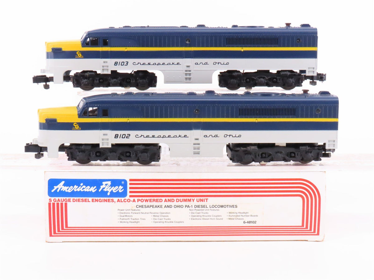 S Scale American Flyer 6-48102 C&amp;O Railway PA-1/PA-1 Diesel Locomotive Set