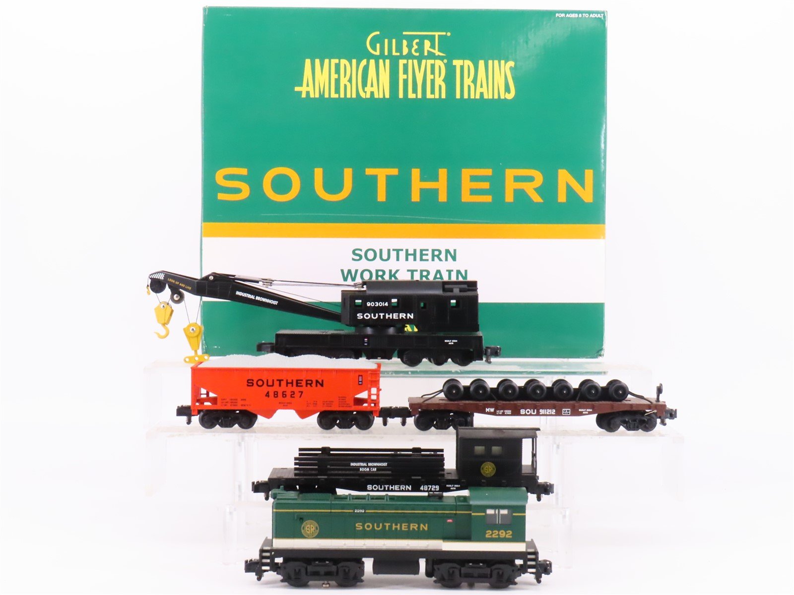 S Scale American Flyer 6-49613 Southern Work Train Diesel Locomotive Set