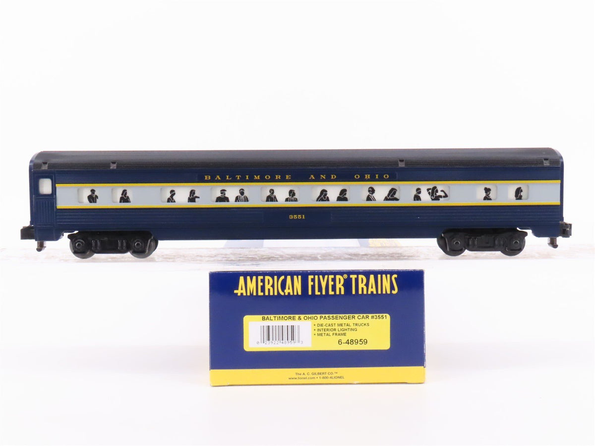 S Scale American Flyer 6-48959 B&amp;O Railway Coach Passenger Car #3551