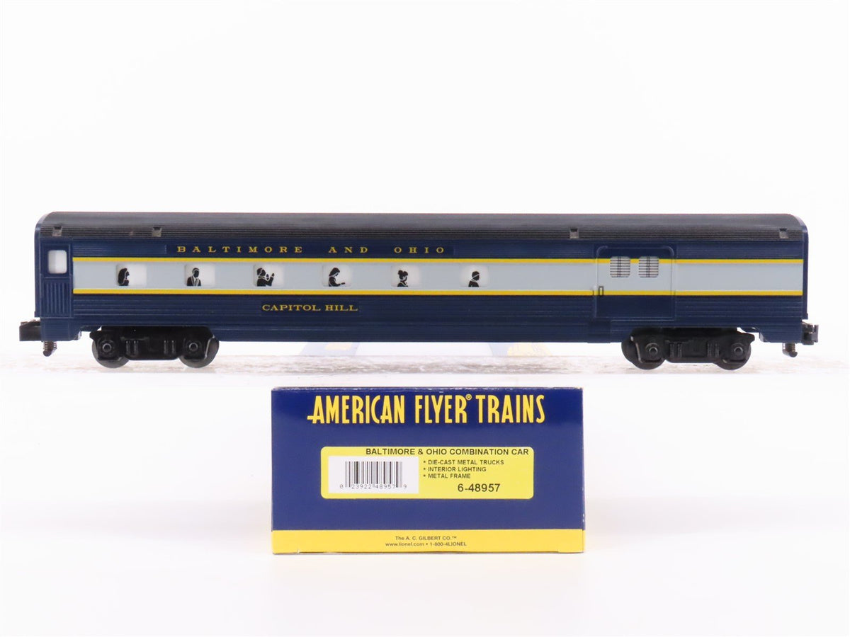 S Scale American Flyer 6-48957 B&amp;O Railway Combine Passenger Car &quot;Capitol Hill&quot;