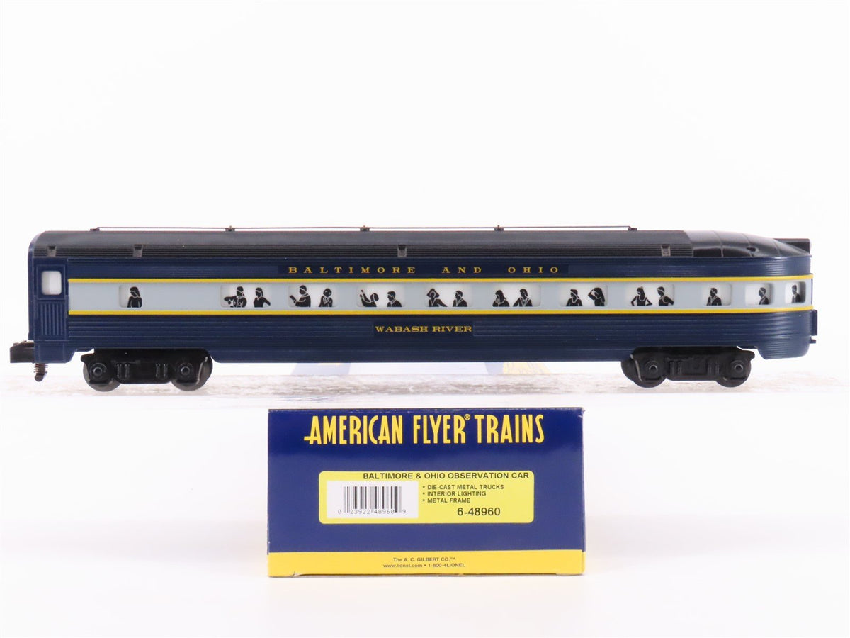 S Scale American Flyer 6-48960 B&amp;O Railway Obs Passenger Car &quot;Wabash River&quot;