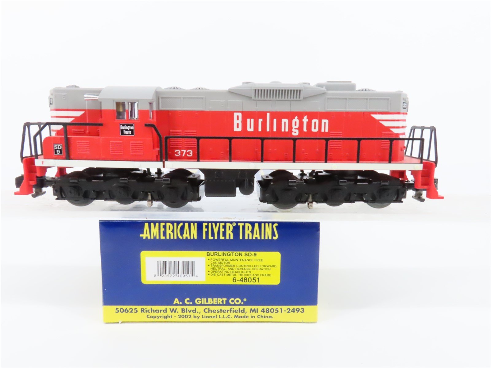 S Scale American Flyer 6-48051 CB&Q Burlington Route EMD SD9 Diesel #373