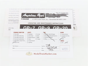 S Scale American Flyer 6-48019 SP 