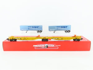 S Scale American Flyer 6-48514 Gilbert TTUX 2 Piece Spine Car Set w/2 Trailers