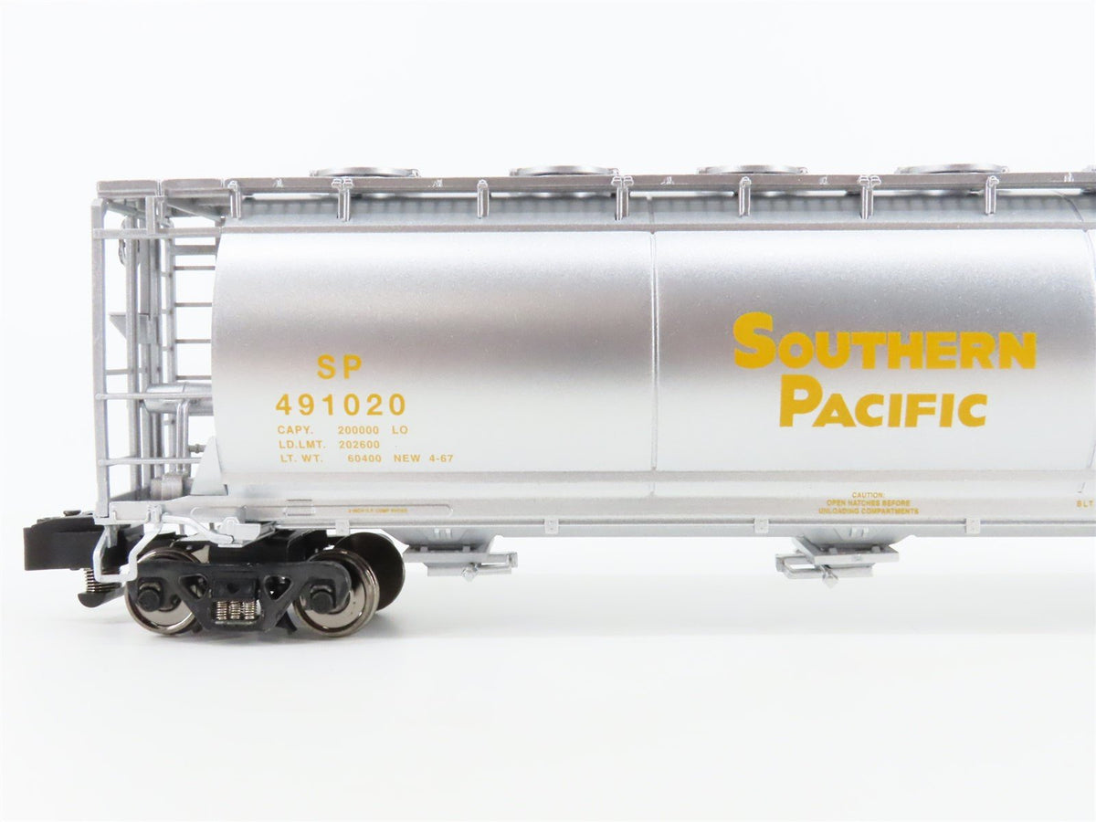 S Scale American Flyer 6-48643 SP Railway 3-Bay Cylindrical Hopper #491020