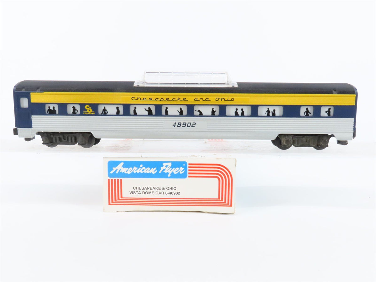 S Scale American Flyer 6-48902 C&amp;O Railway Vista Dome Passenger Car #48902