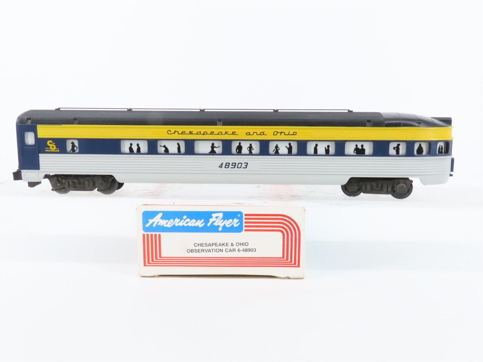 S Scale American Flyer 6-48903 C&O Railway Observation Passenger Car #48903