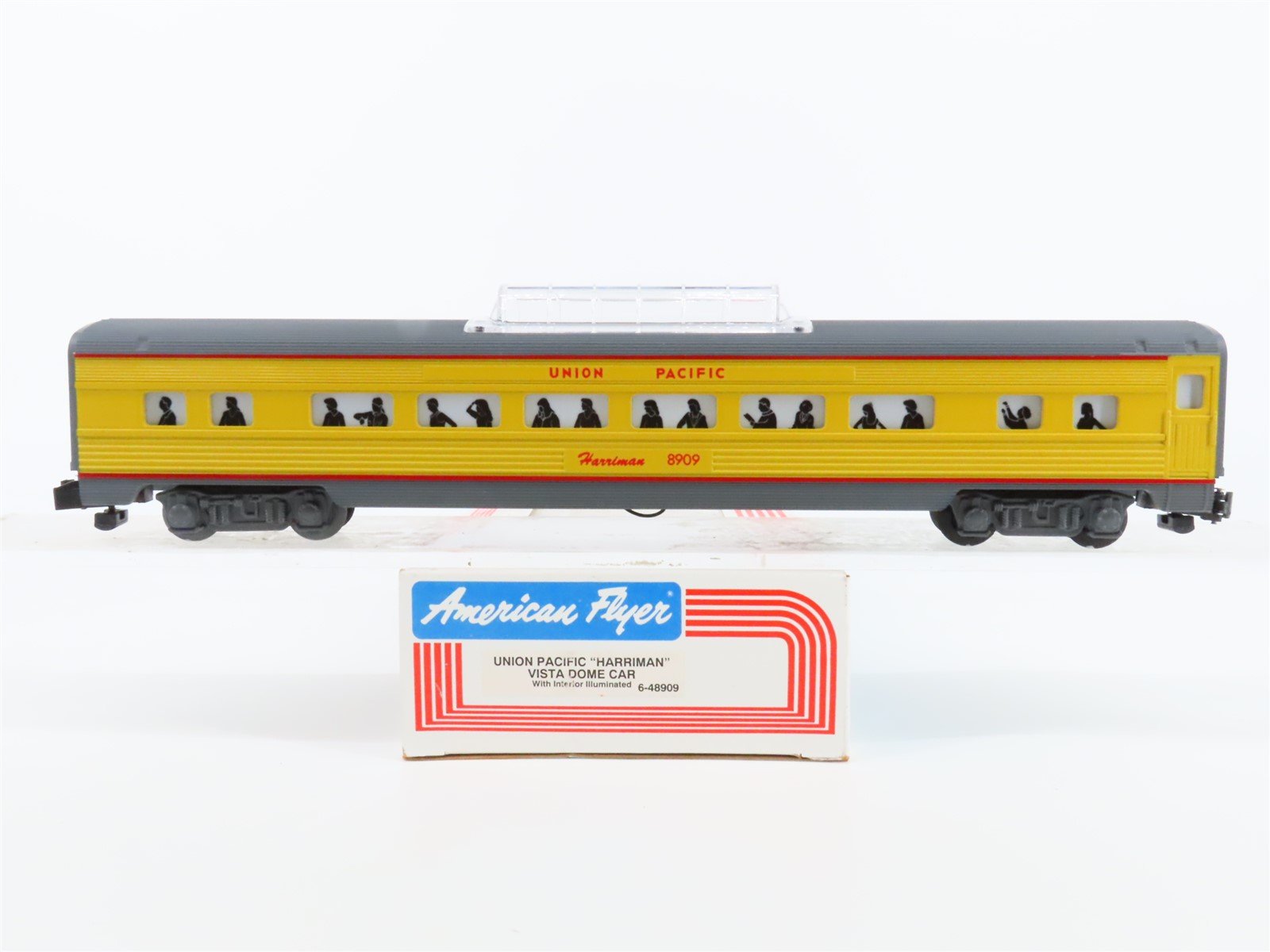 S Scale American Flyer 4-8909 UP Union Pacific Vista Dome Passenger Car #8909