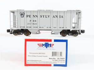 S Scale MTH 35-75051 PRR Pennsylvania Railroad 2-Bay Covered Hopper #257820