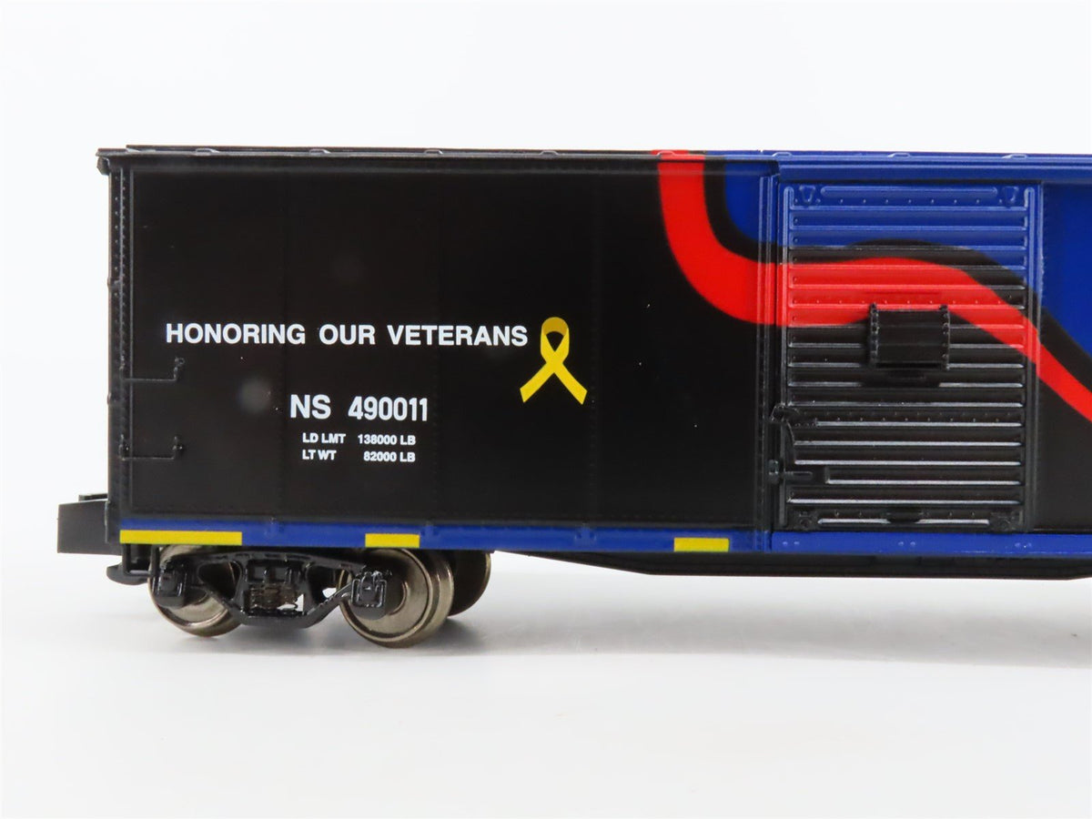 S Scale MTH 35-74024 NS Norfolk Southern Veterans 40&#39; Steel Box Car #490011