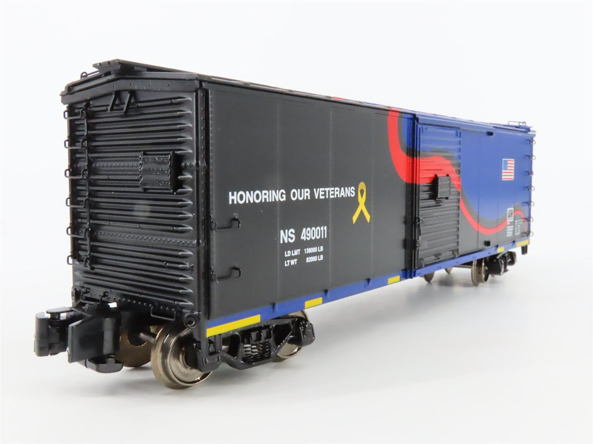 S Scale MTH 35-74024 NS Norfolk Southern Veterans 40&#39; Steel Box Car #490011