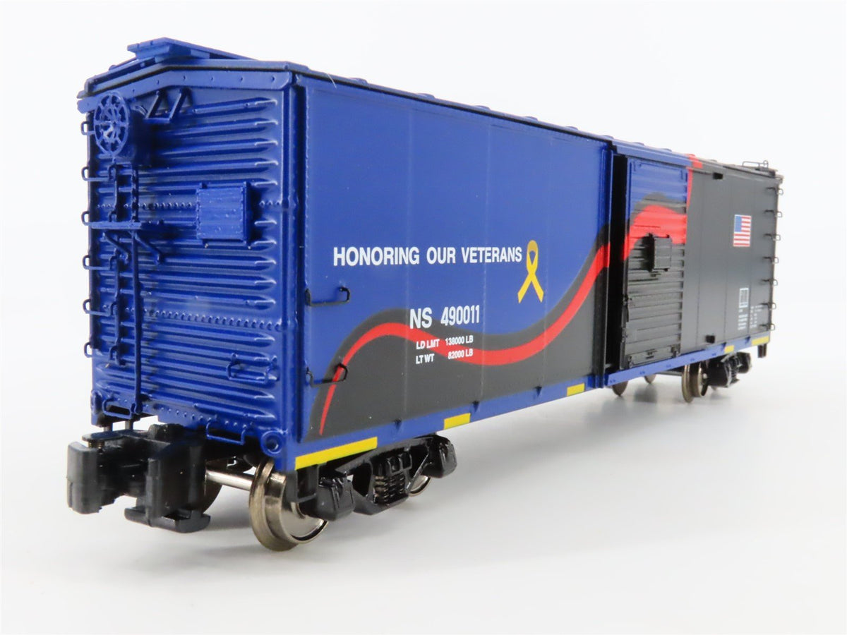 S Scale MTH 35-74024 NS Norfolk Southern Veterans 40&#39; Steel Box Car #490011