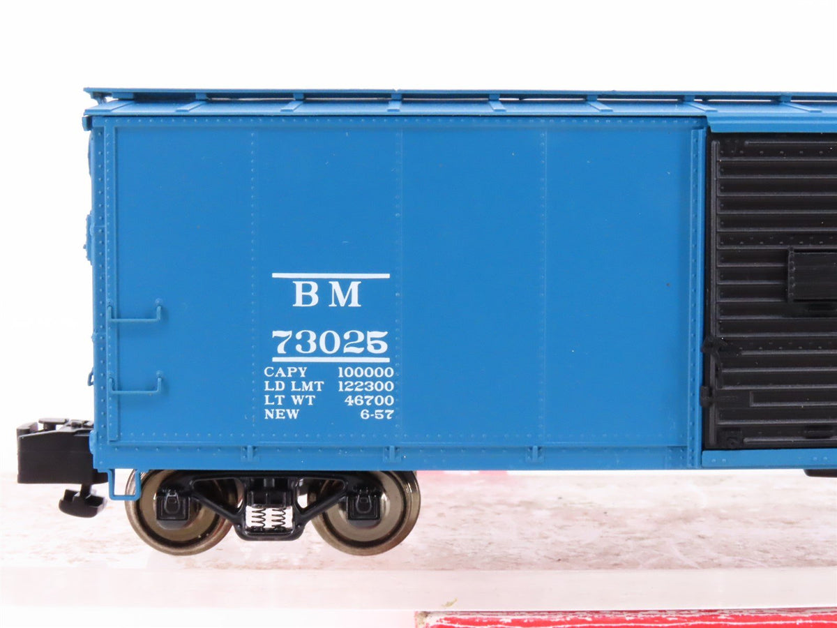 S Scale MTH 35-74003 BM Boston &amp; Maine 40&#39; Rebuilt Steel Box Car #73025