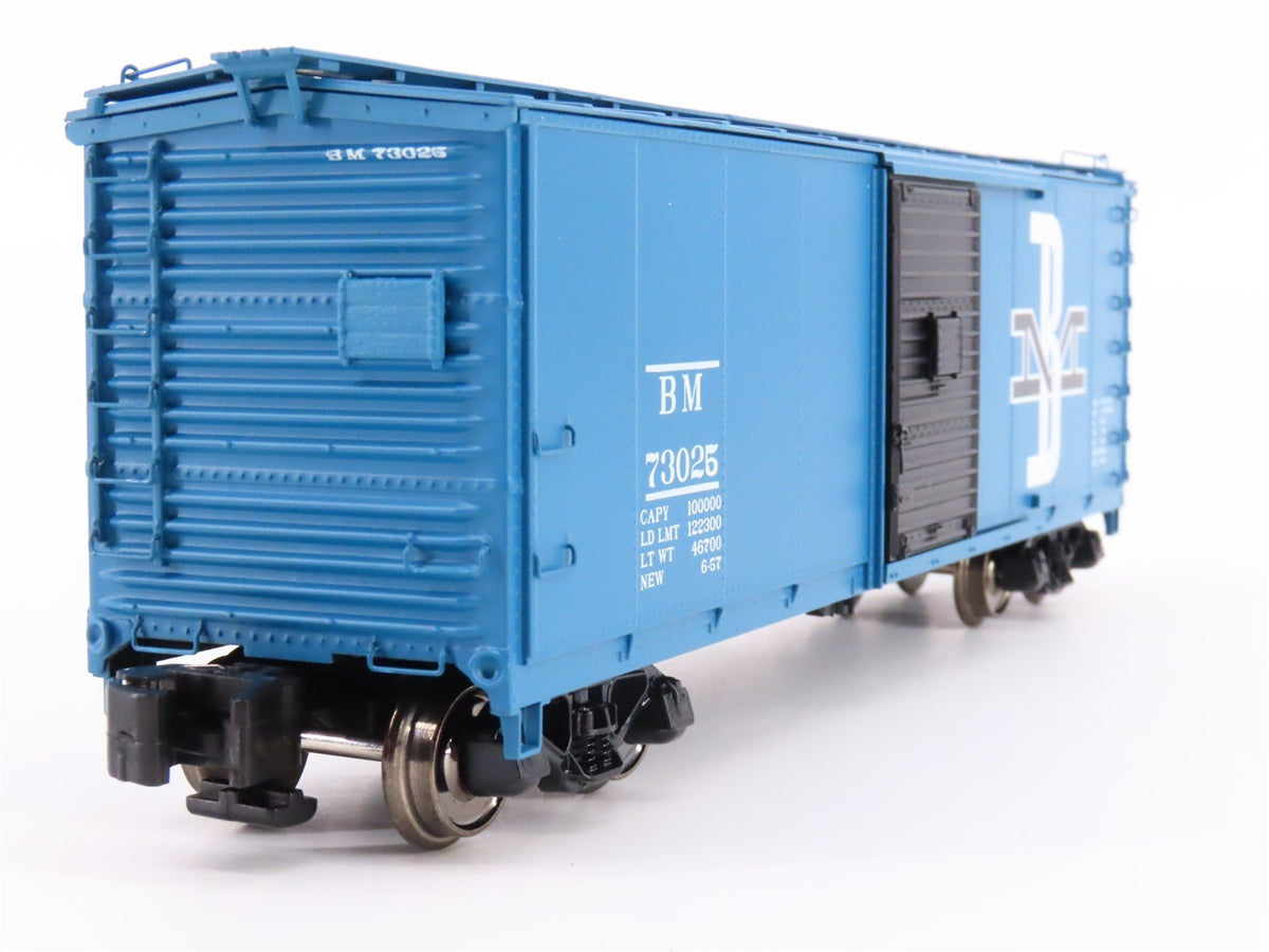 S Scale MTH 35-74003 BM Boston &amp; Maine 40&#39; Rebuilt Steel Box Car #73025