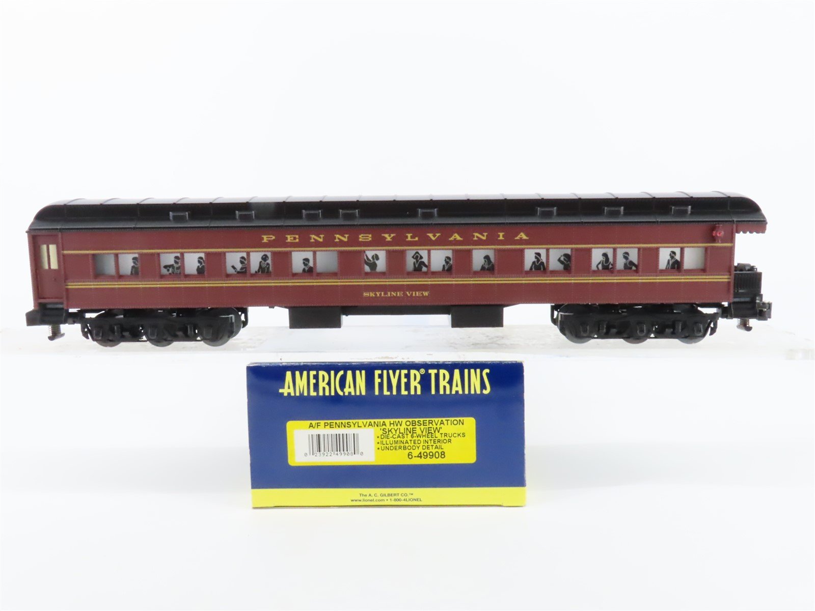 S American Flyer 6-49908 PRR Pennsylvania Observation Passenger "Skyline View"