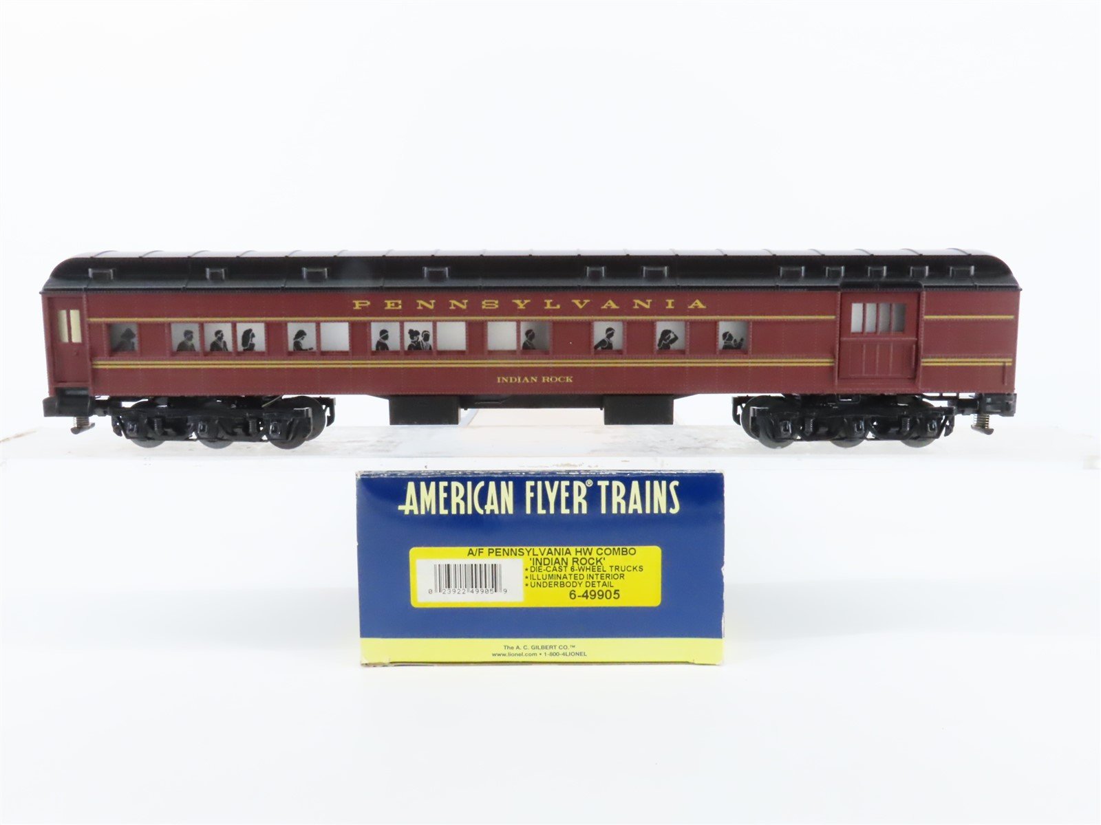 S American Flyer 6-49905 PRR Pennsylvania Combine Passenger "Indian Rock"