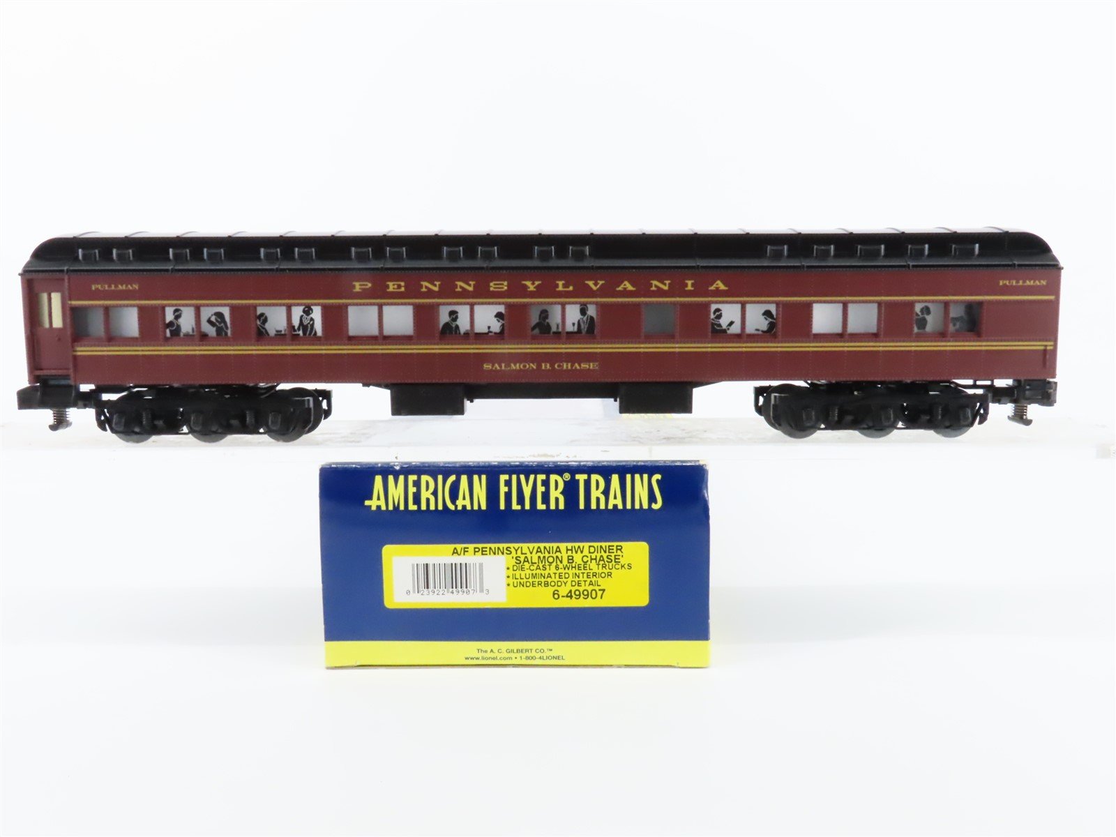 S American Flyer 6-49907 PRR Pennsylvania Diner Passenger "Salmon B. Chase"