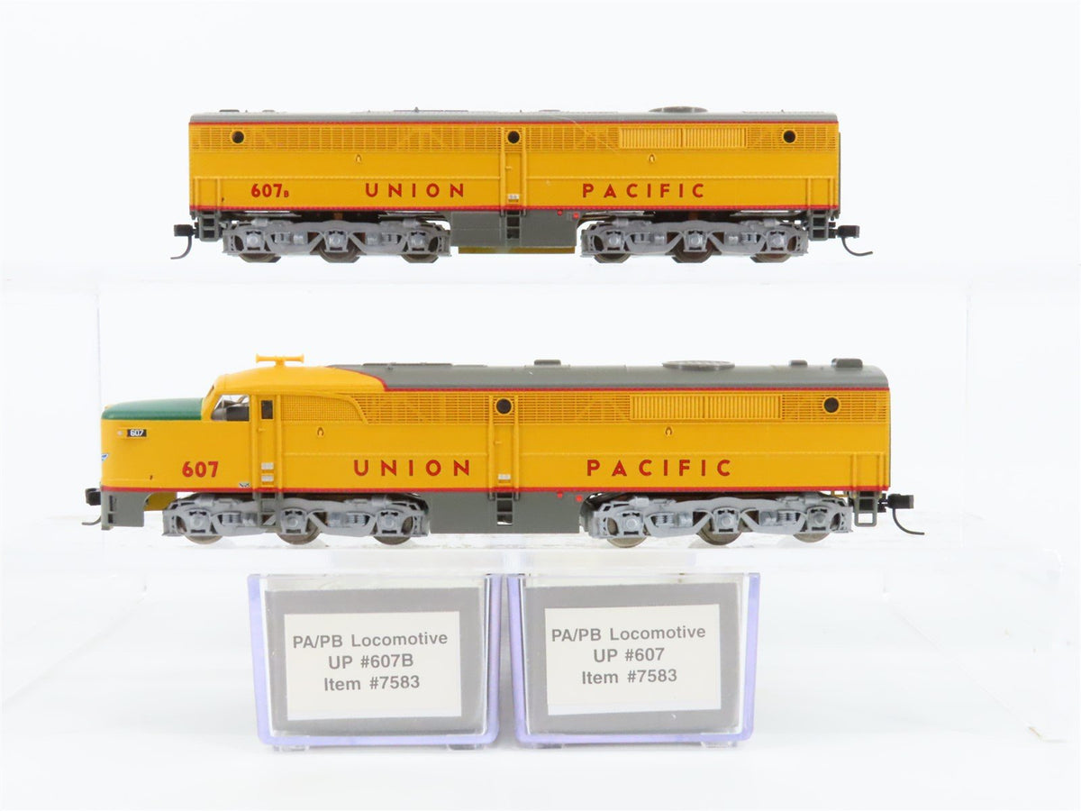 N Scale Life-Like 7583 UP Union Pacific ALCO PA/PB Diesel Set #607/607B