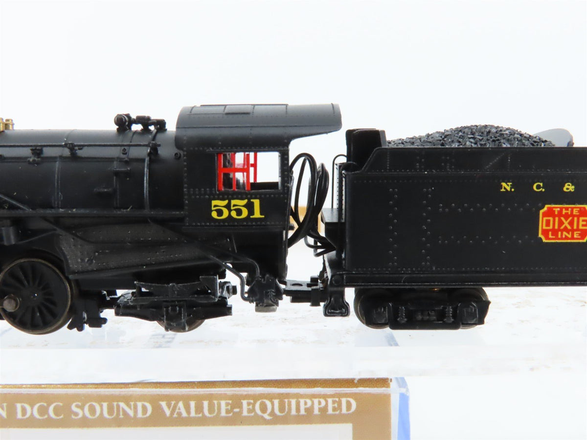 N Bachmann 53453 NC&amp;StL &quot;Dixie Line&quot; 4-8-2 Light Mountain Steam w/ DCC &amp; Sound