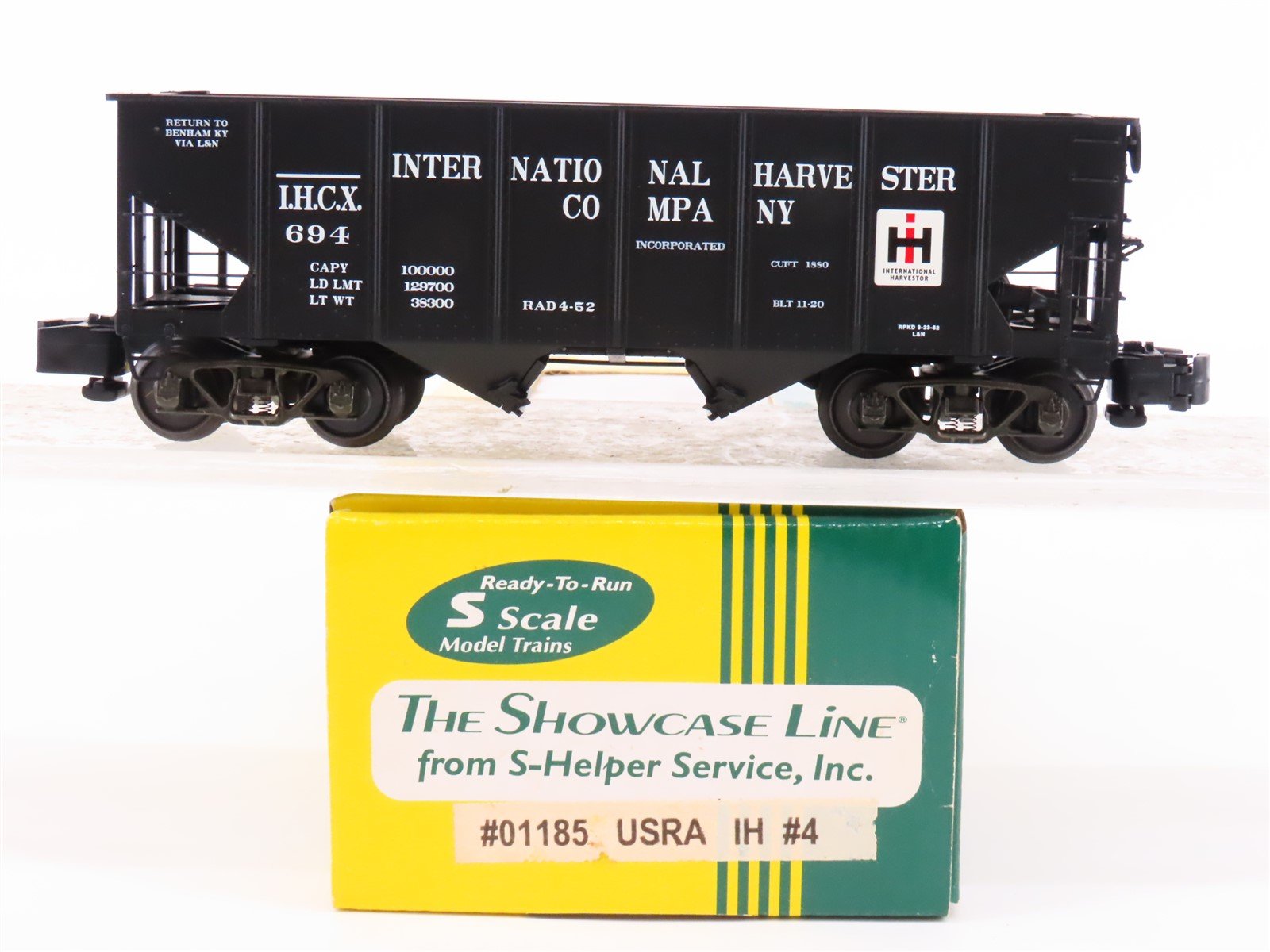 S Scale S-Helper Service Showcase Line 01185 IHCX Company 2-Bay Hopper #694