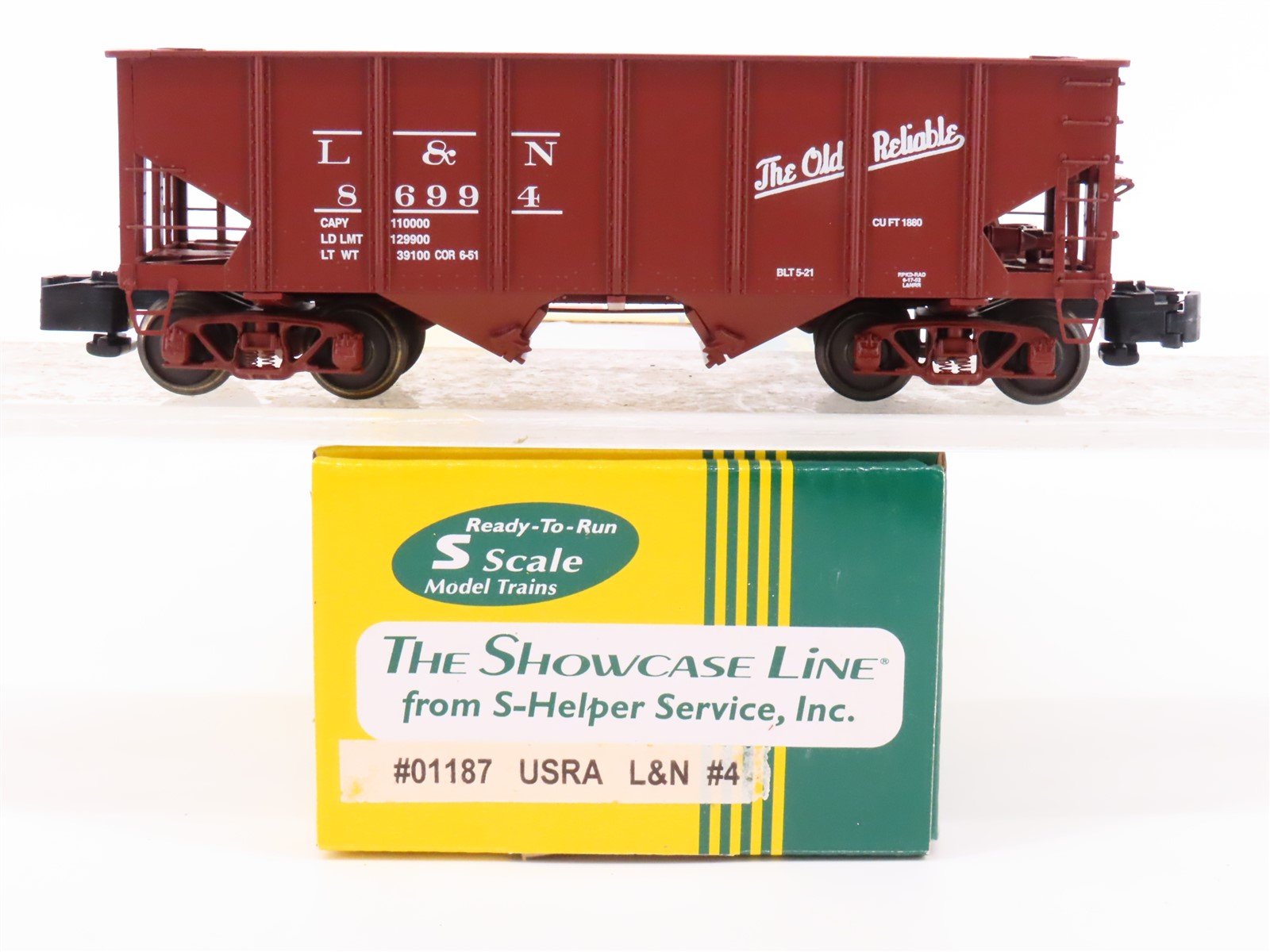 S Scale S-Helper Service Showcase Line 01187 L&N Railroad 2-Bay Hopper #86994