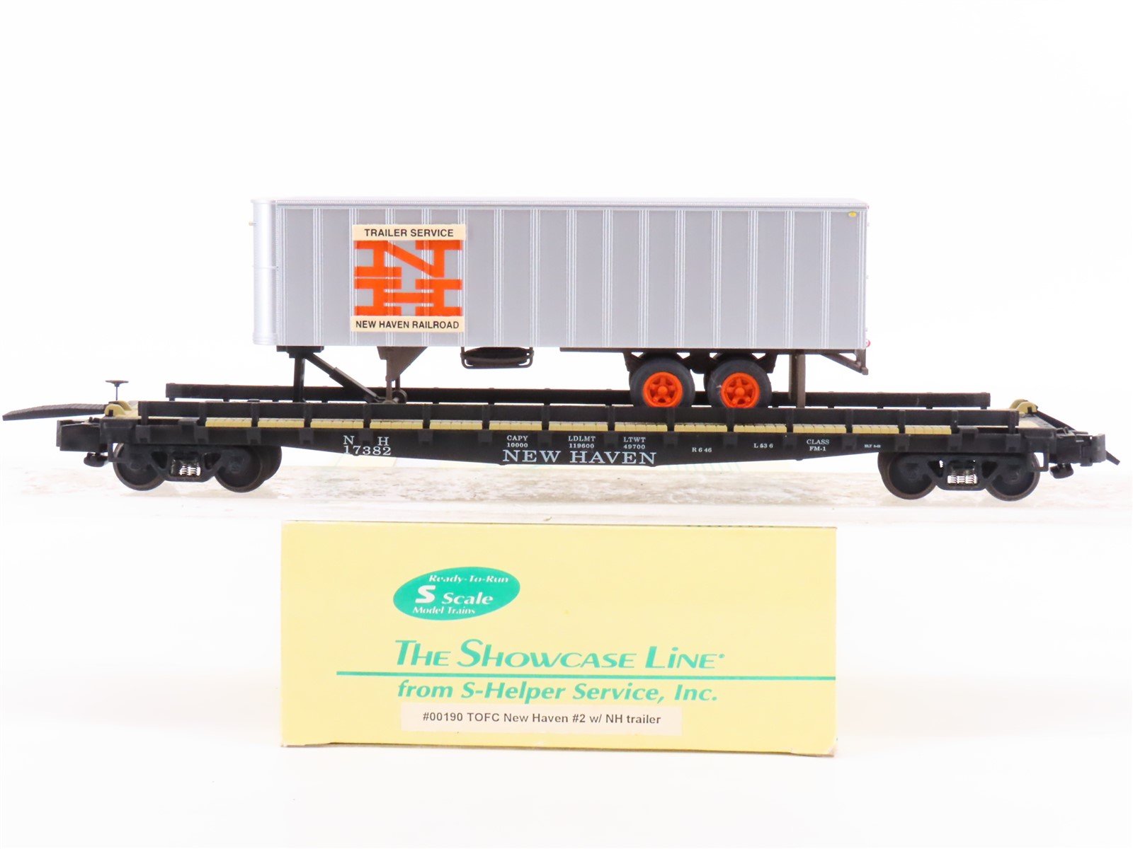 S Scale S-Helper Service Showcase Line 00190 NH Flat Car #17382 w/ Trailer