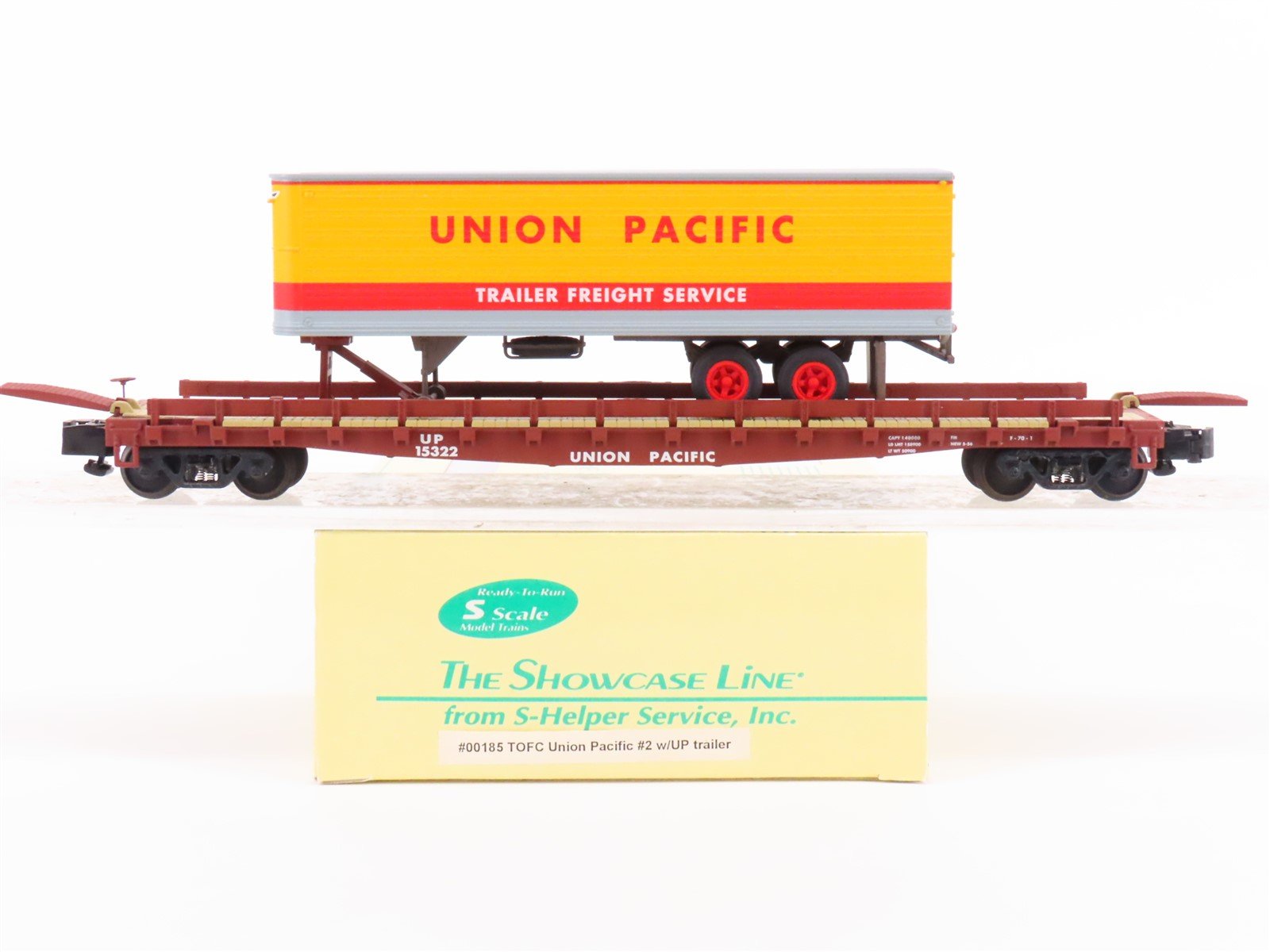 S Scale S-Helper Service Showcase Line 00185 UP Flat Car #15322 w/ Trailer