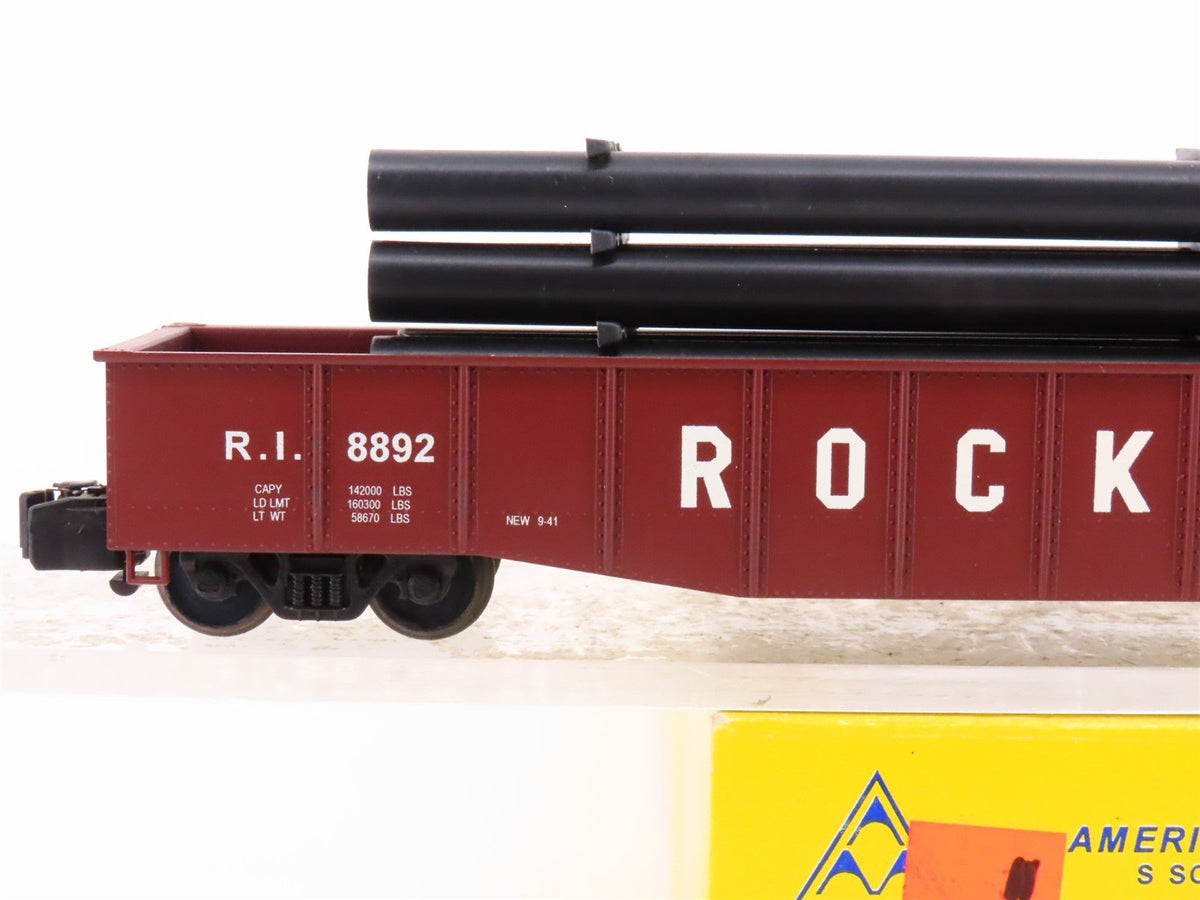 S Scale American Models 4432 RI Rock Island Railroad Gondola #8892 w/ Load