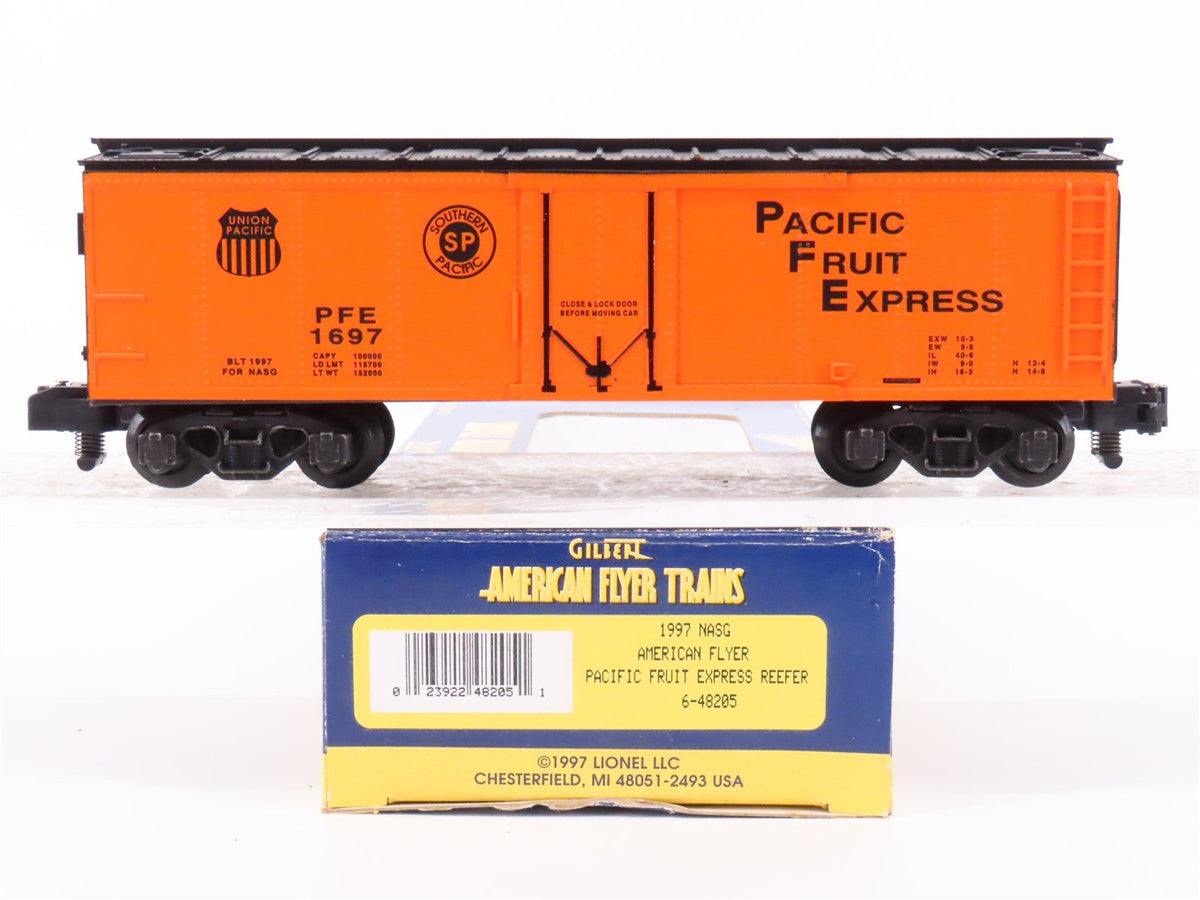 S Scale American Flyer 6-48205 PFE Pacific Fruit 1997 NASG Reefer Car #1697