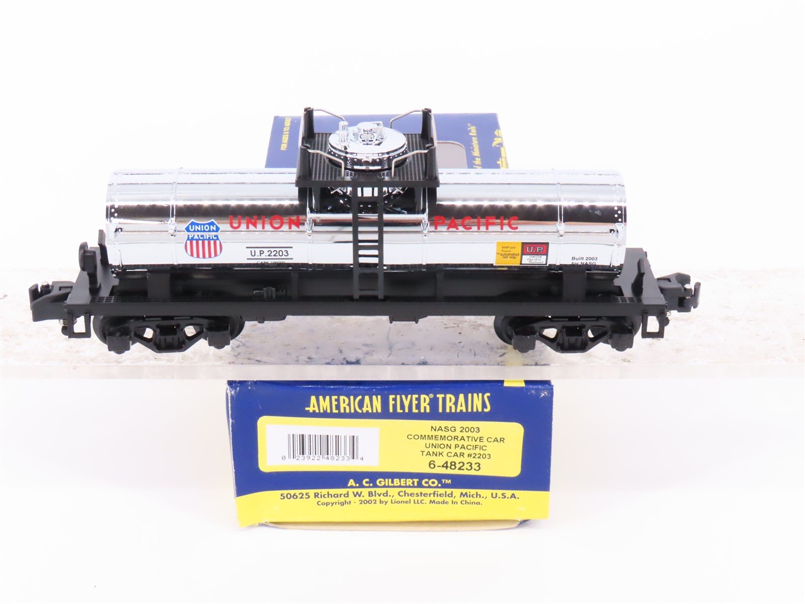 S Scale American Flyer 6-48233 UP Railway NASG 2003 Single Dome Tankcar #2203