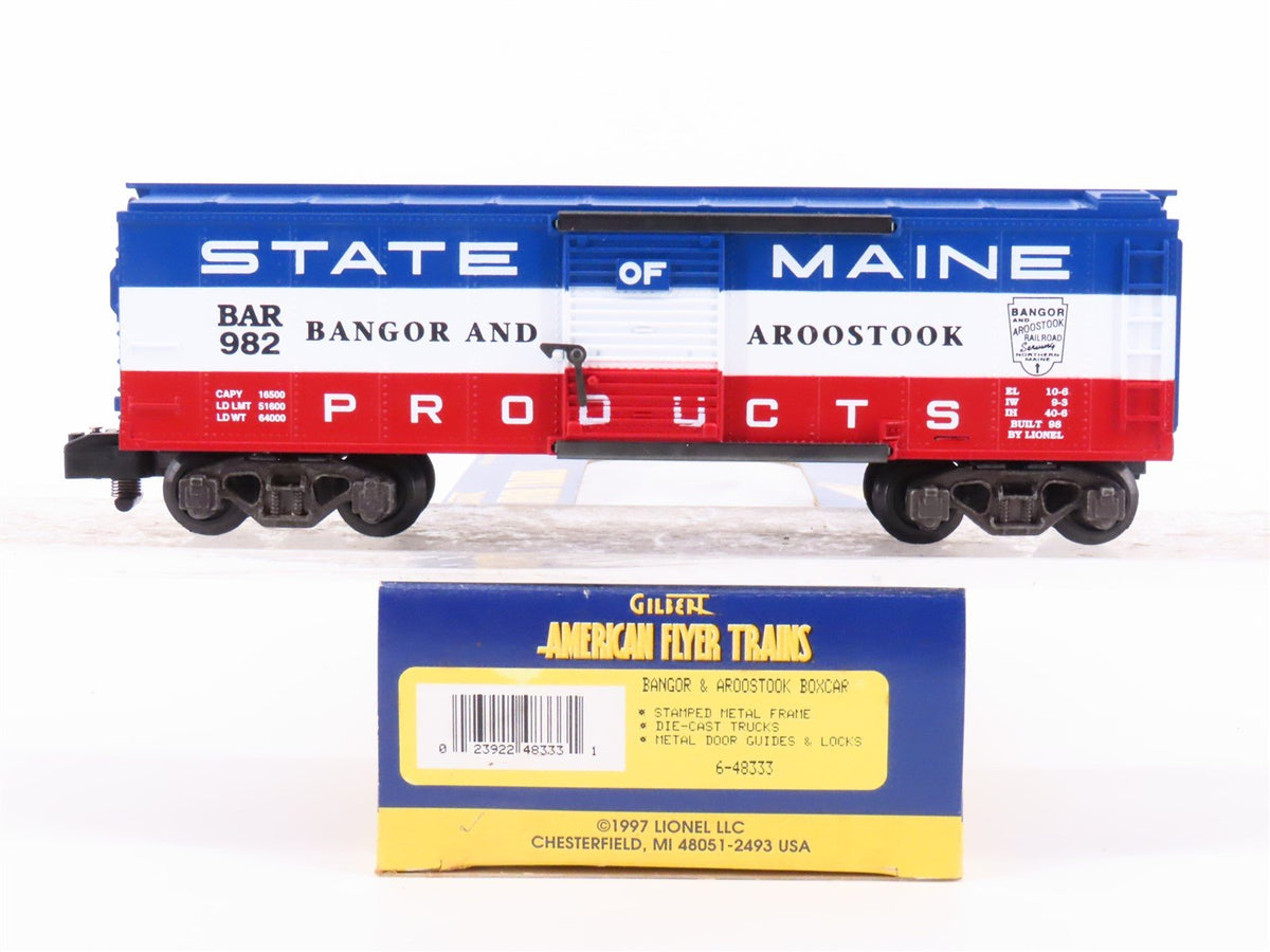 S Scale American Flyer 6-48333 BAR Bangor &amp; Aroostook Boxcar #982