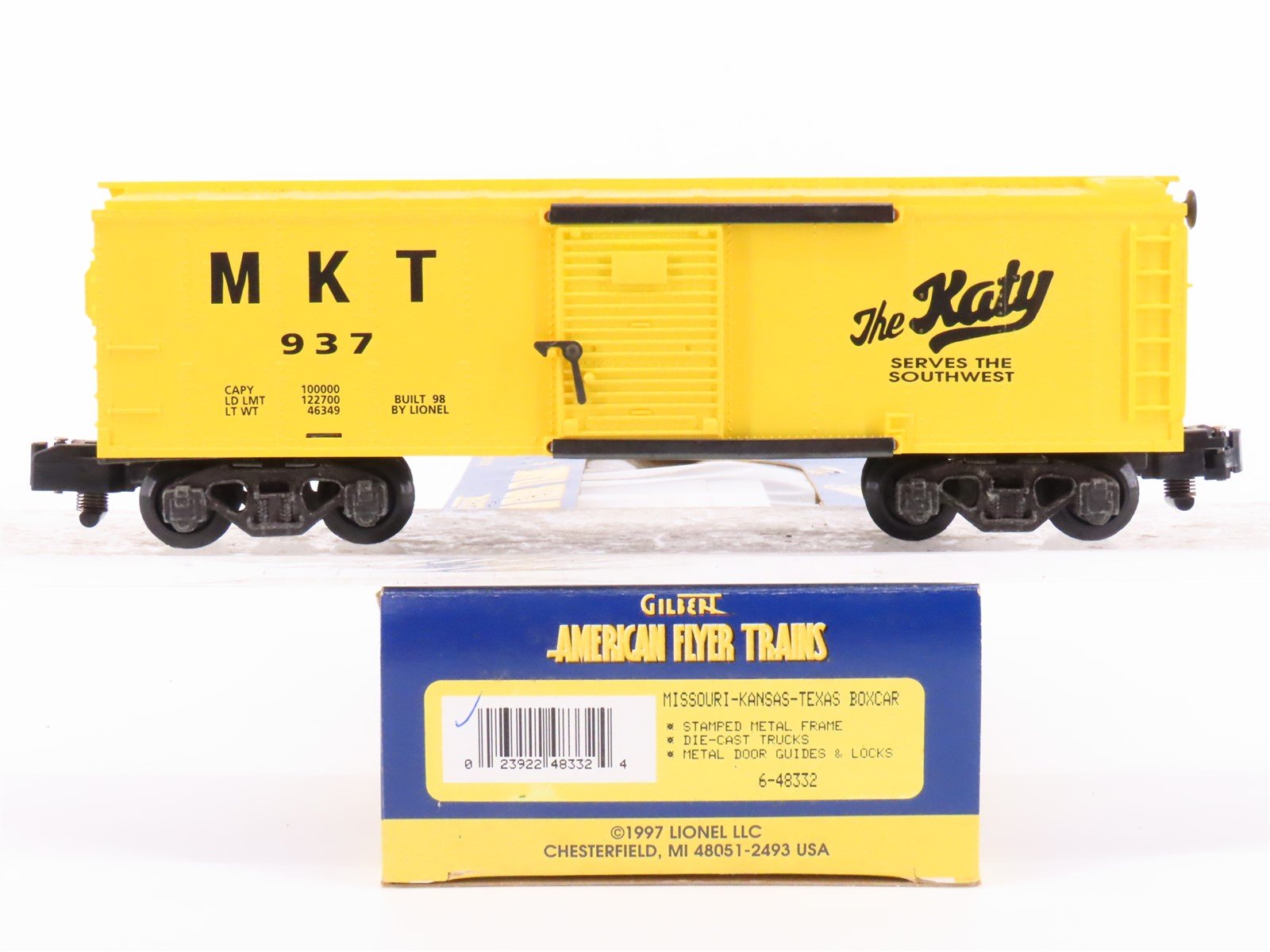 S Scale American Flyer 6-48332 MKT Railway "Katy" Boxcar #937