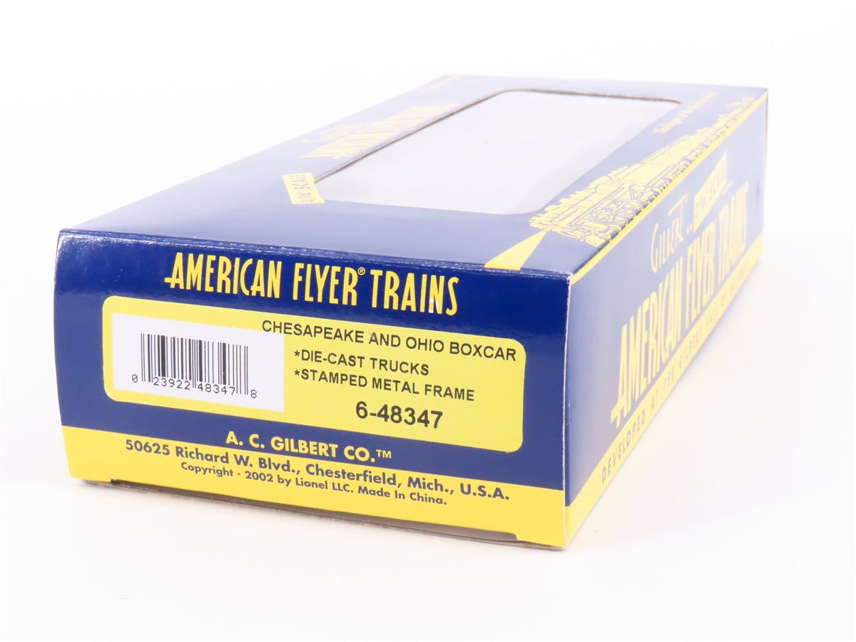 S Scale American Flyer 6-48347 C&amp;O Chesapeake &amp; Ohio Boxcar #12701