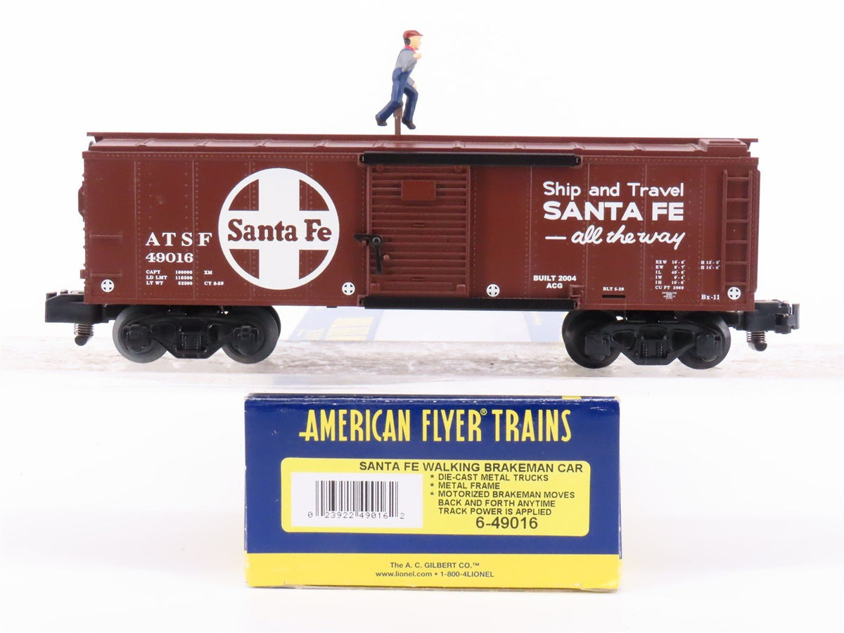 S Scale American Flyer 6-49016 ATSF Santa Fe Walking Brakeman Boxcar #12701