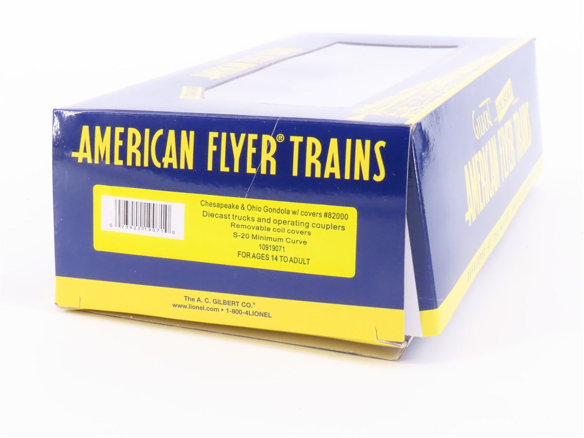 S Scale American Flyer 10919071 C&amp;O Railway Gondola w/Covers #82000