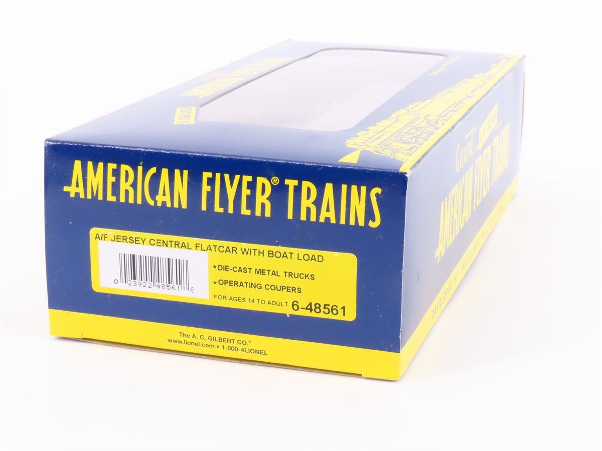 S Scale American Flyer 6-48561 Jersey Central Flatcar #48561 w/Boat Load