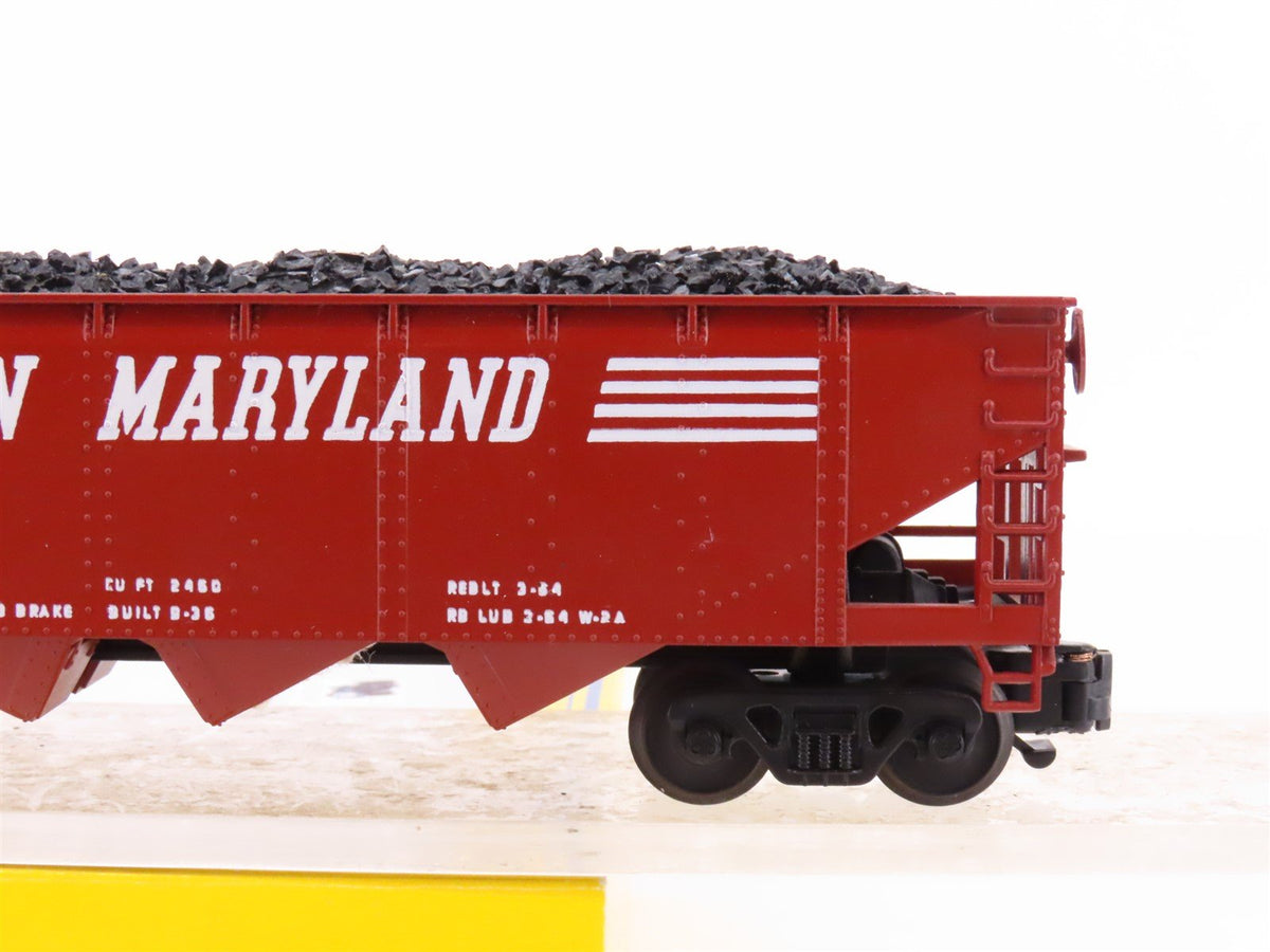 S Scale American Models 3409 WM Western Maryland 4-Bay Hopper #15308 w/ Load