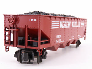 S Scale American Models 3409 WM Western Maryland 4-Bay Hopper #15308 w/ Load